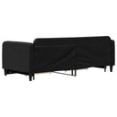 vidaXL fekete kihúzható szövet heverő fiókokkal 90 x 200 cm
