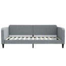 vidaXL világosszürke kihúzható szövet heverő fiókokkal 100 x 200 cm