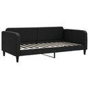vidaXL fekete kihúzható szövet heverő fiókokkal 100 x 200 cm