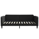 vidaXL fekete kihúzható szövet heverő fiókokkal 100 x 200 cm