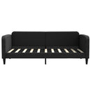 vidaXL fekete kihúzható szövet heverő fiókkal 90 x 190 cm