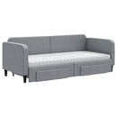 vidaXL világosszürke kihúzható szövet heverő fiókokkal 80 x 200 cm