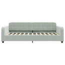 vidaXL világosszürke bársony kanapéágy matraccal 80 x 200 cm