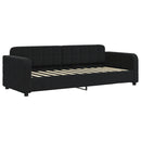 vidaXL fekete bársony heverő matraccal 80 x 200 cm