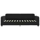 vidaXL fekete bársony heverő matraccal 80 x 200 cm