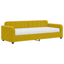 vidaXL sárga bársony heverő matraccal 80 x 200 cm