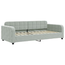 vidaXL világosszürke bársony kanapéágy matraccal 90 x 200 cm