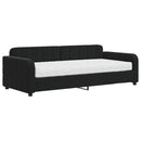 vidaXL fekete bársony heverő matraccal 90 x 200 cm