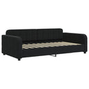 vidaXL fekete bársony heverő matraccal 90 x 200 cm