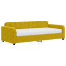 vidaXL sárga bársony heverő matraccal 90 x 200 cm