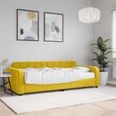 vidaXL sárga bársony heverő matraccal 90 x 200 cm