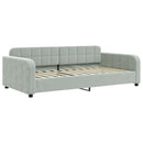 vidaXL világosszürke bársony kanapéágy matraccal 100 x 200 cm