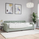 vidaXL világosszürke bársony kanapéágy matraccal 100 x 200 cm