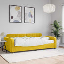 vidaXL sárga bársony kanapéágy matraccal 100 x 200 cm