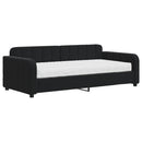 vidaXL fekete bársony heverő matraccal 90 x 190 cm
