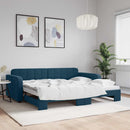 vidaXL kék kihúzható bársony heverő 90 x 200 cm