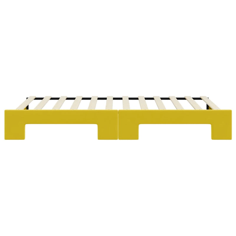 vidaXL sárga kihúzható bársony heverő 90 x 200 cm