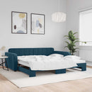 vidaXL kék kihúzható bársony heverő 100 x 200 cm