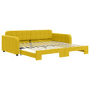 vidaXL sárga kihúzható bársonyheverő 100 x 200 cm