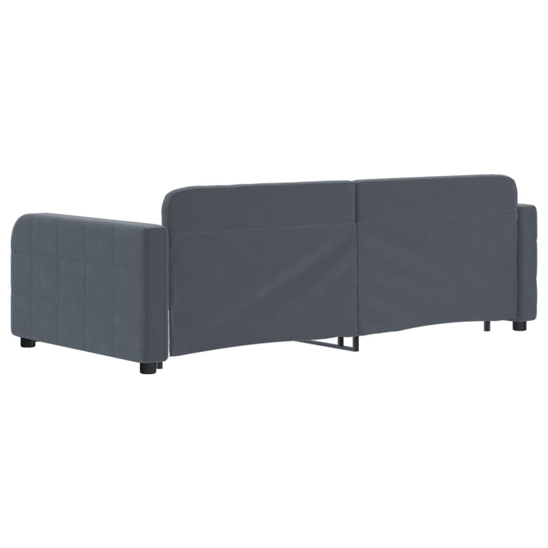 vidaXL sötétszürke kihúzható bársony heverő 90 x 190 cm