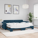 vidaXL kék kihúzható bársony heverő matraccal 80 x 200 cm