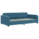 vidaXL kék bársony kihúzható heverő matraccal 100 x 200 cm