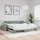 vidaXL világosszürke kihúzható bársony heverő matraccal 100 x 200 cm