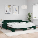 vidaXL sötétzöld kihúzható bársony heverő matraccal 100 x 200 cm
