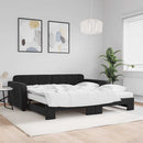 vidaXL fekete kihúzható bársony heverő matraccal 100 x 200 cm