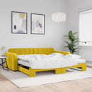 vidaXL sárga kihúzható bársony heverő matraccal 100 x 200 cm