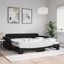 vidaXL fekete kihúzható bársony heverő matracokkal 90 x 190 cm