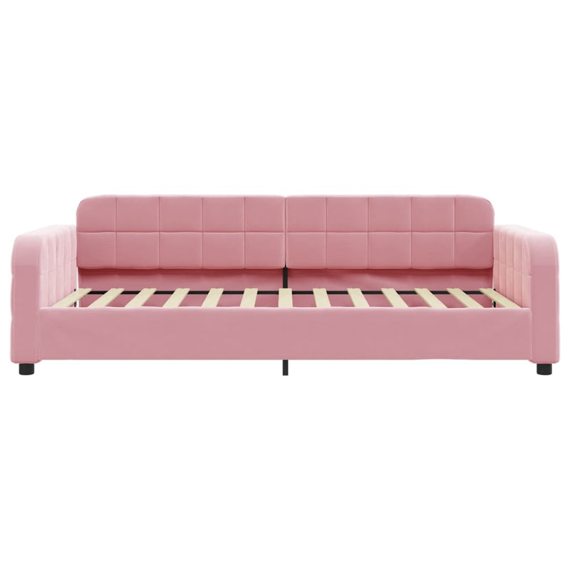 vidaXL rózsaszín kihúzható bársony heverő fiókkal 80 x 200 cm