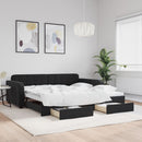 vidaXL fekete kihúzható bársony heverő fiókkal 100 x 200 cm