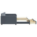 vidaXL sötétszürke kihúzható bársony heverő fiókkal 90 x 190 cm