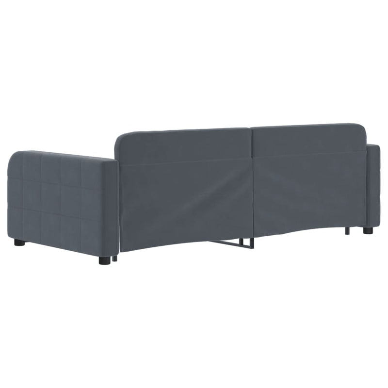 vidaXL sötétszürke kihúzható bársony heverő fiókkal 90 x 190 cm