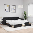 vidaXL fekete kihúzható bársony heverő fiókkal 90 x 190 cm