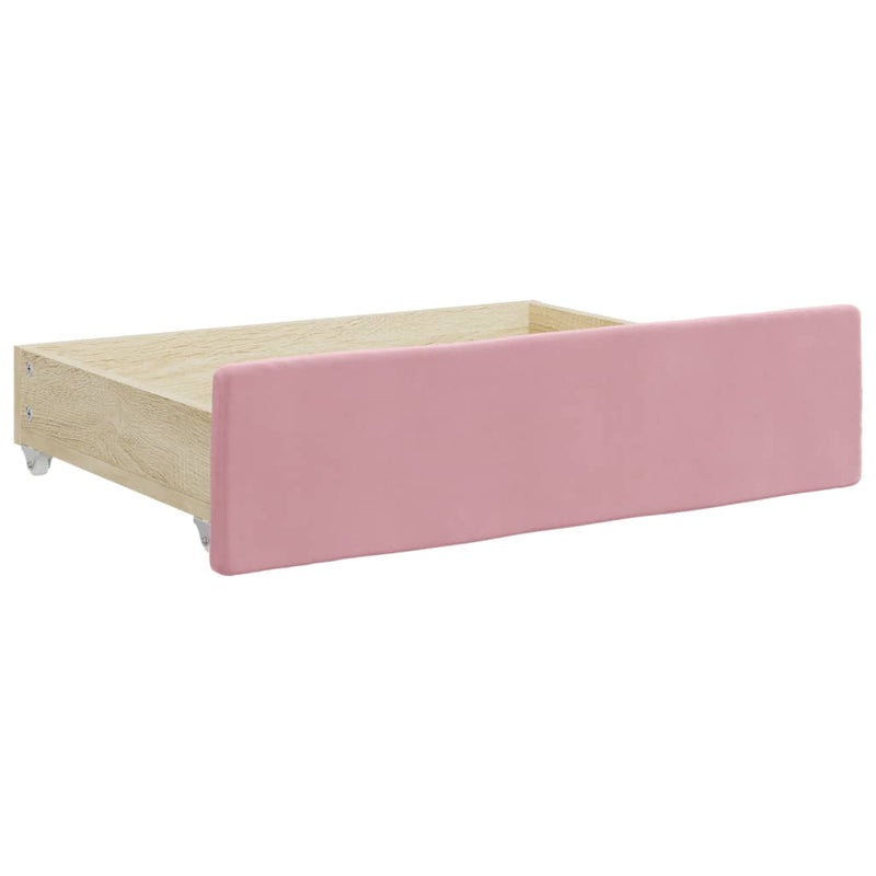vidaXL rózsaszín kihúzható bársony heverő fiókkal 80 x 200 cm