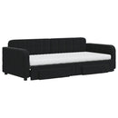 vidaXL fekete kihúzható bársony heverő fiókkal 90 x 200 cm