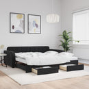 vidaXL fekete kihúzható bársony heverő fiókkal 100 x 200 cm