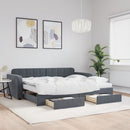 vidaXL sötétszürke kihúzható bársony heverő fiókkal 90 x 190 cm