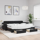 vidaXL fekete kihúzható bársony heverő fiókkal 90 x 190 cm