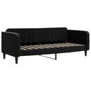 vidaXL fekete bársony heverő matraccal 80 x 200 cm