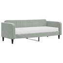 vidaXL világosszürke bársony kanapéágy matraccal 90 x 200 cm