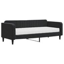 vidaXL fekete bársony heverő matraccal 90 x 200 cm