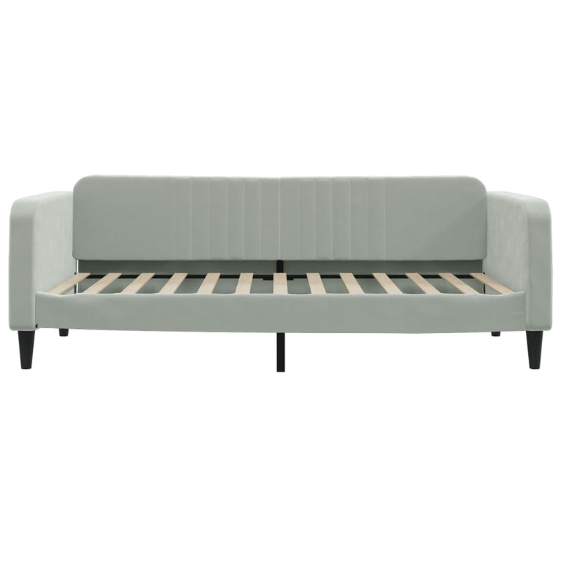 vidaXL világosszürke bársony kanapéágy matraccal 100 x 200 cm