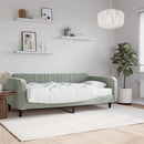 vidaXL világosszürke bársony kanapéágy matraccal 100 x 200 cm