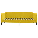 vidaXL sárga bársony kanapéágy matraccal 100 x 200 cm