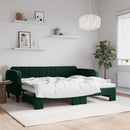 vidaXL sötétzöld kihúzható bársony heverő 90 x 200 cm
