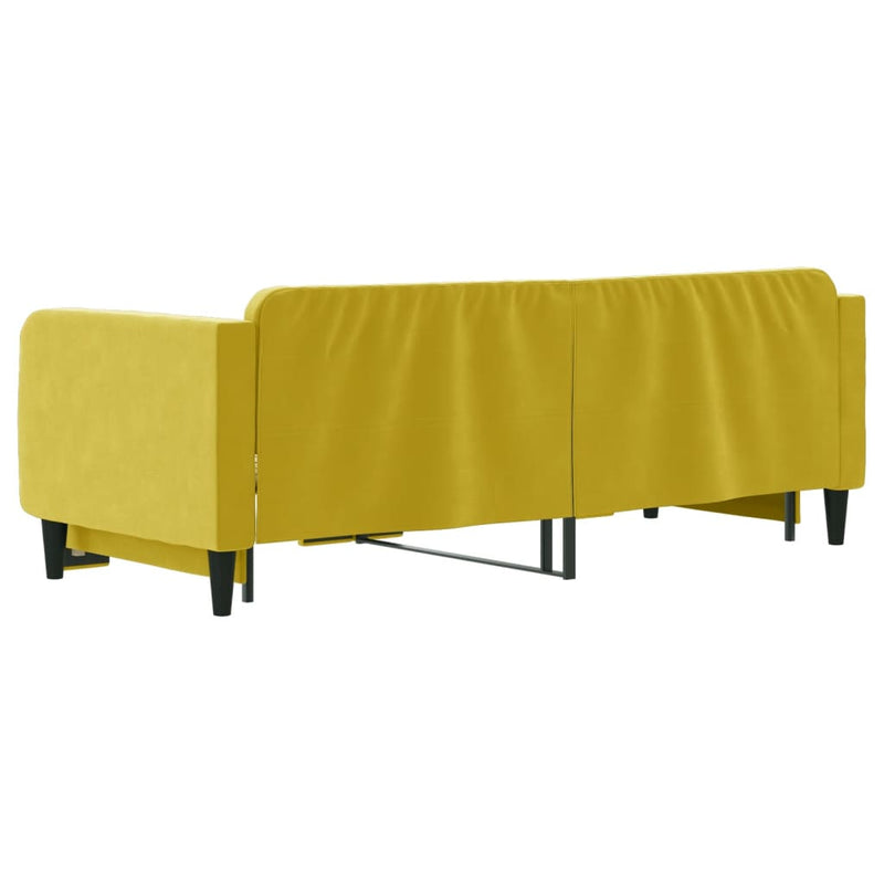 vidaXL sárga kihúzható bársony heverő 90 x 200 cm