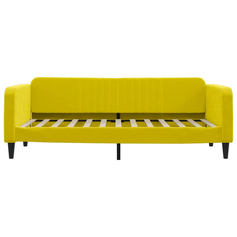 vidaXL sárga kihúzható bársony heverő 90 x 200 cm